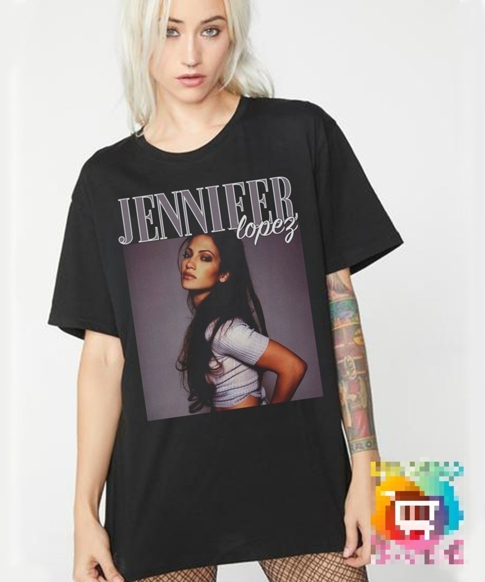 Jennifer LopezGraphic 90s Tshirt Singer And Actress Homage Graphic T-shirt